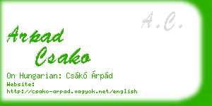 arpad csako business card